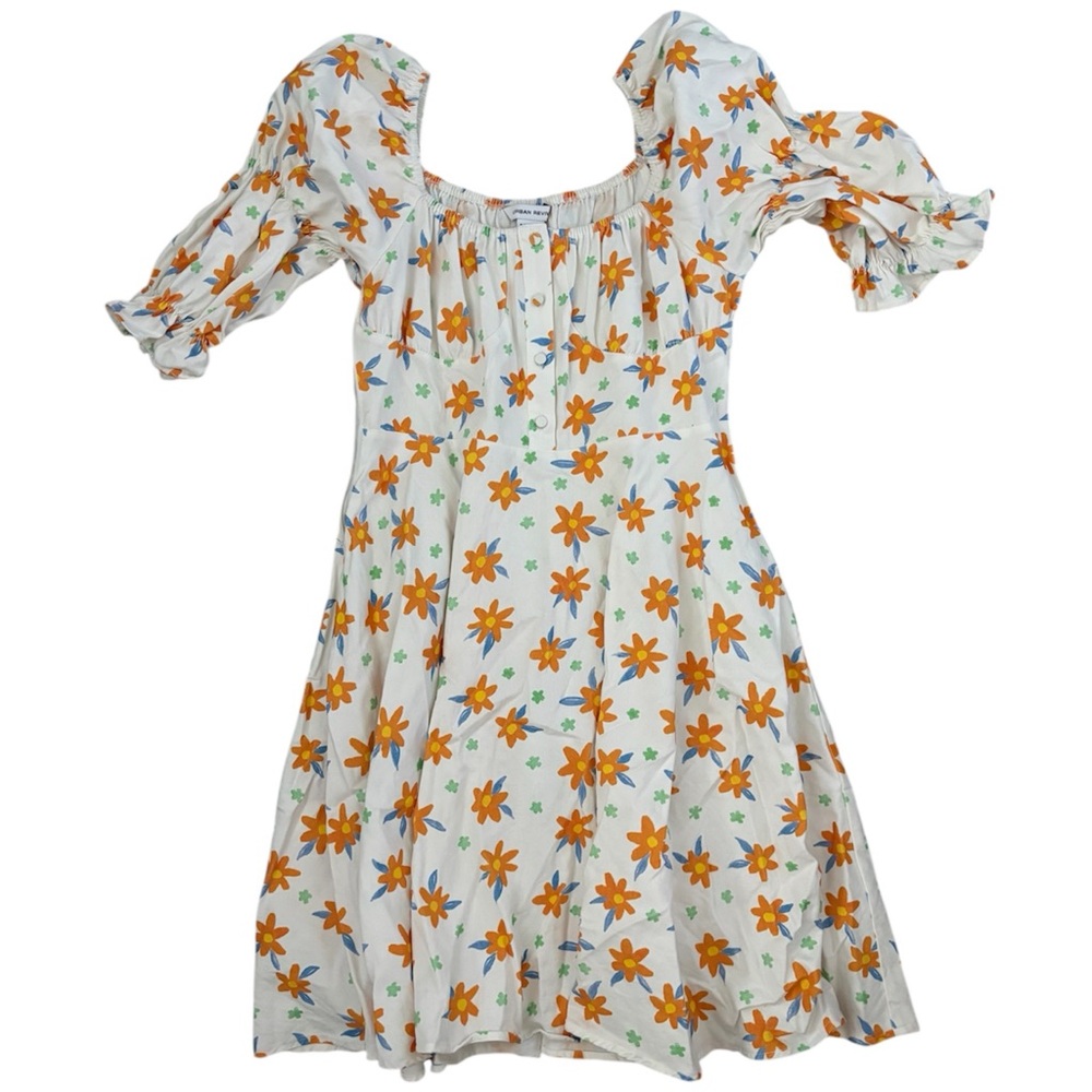 Urban Revivo mini smock square neck milkmaid floral dress
